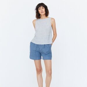 Esby lola ash stripe linen sleeveless top